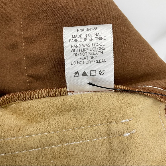 Staud NWOT Cropped Domino Vegan Leather Wide Leg Pant in Whiskey Size 0 - Picture 15 of 16